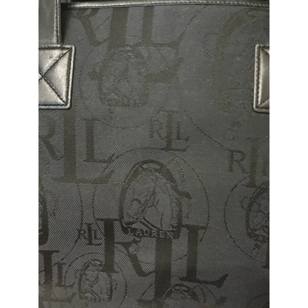 Lauren Ralph Lauren Black Monogram Tote Bag Authentic - Picture 4 of 11